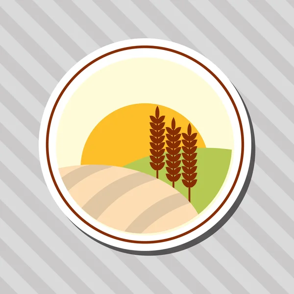 Icono de trigo. diseño del paisaje. Concepto agrícola — Vector de stock