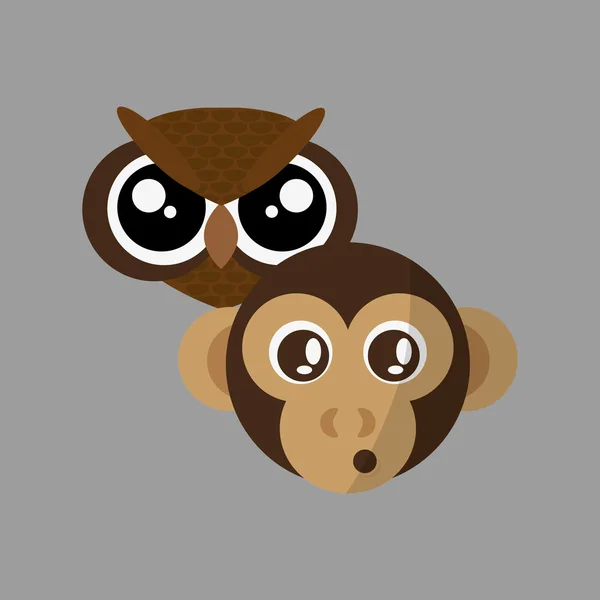 Diseño de cara animal. icono de dibujos animados. ilustración vectorial — Vector de stock