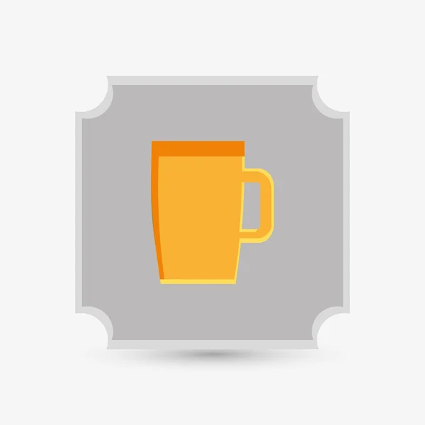 Kaffe design. ram-ikonen. Vit bakgrund, vektor illustration — Stock vektor
