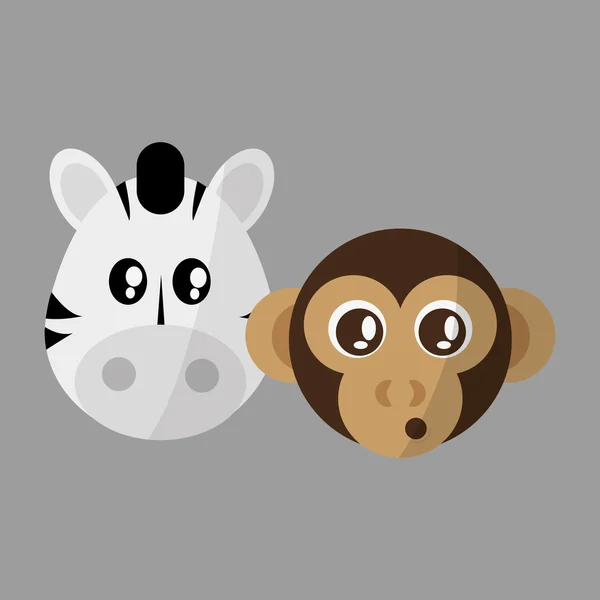 Diseño de cara animal. icono de dibujos animados. ilustración vectorial — Vector de stock