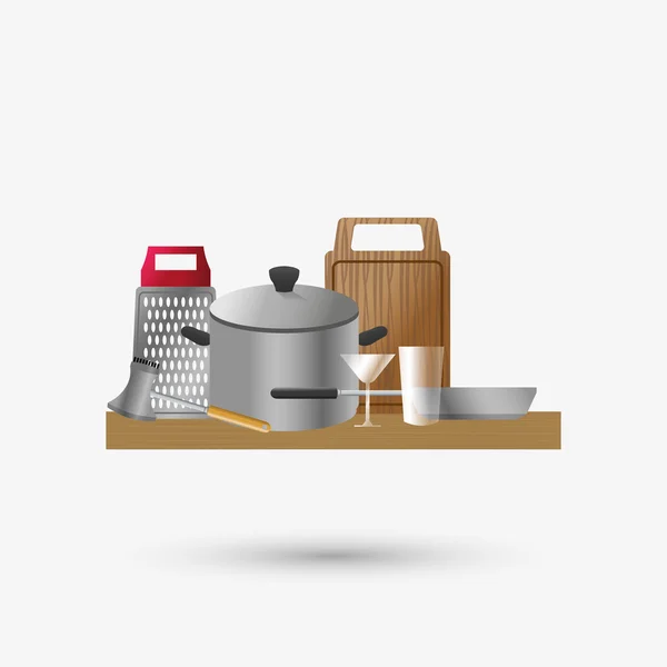 Kitchen design. Supplies icon. White background, vector illustration — Stock Vector