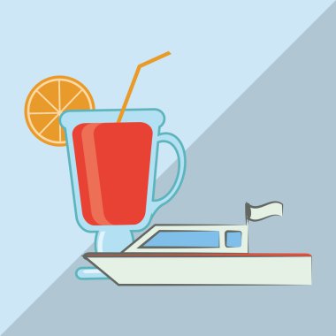 Tasarım seyahat. Tatil kavramı. Renkli resimde