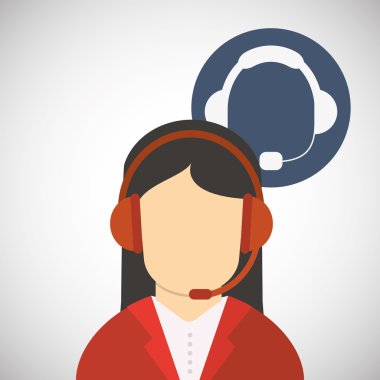 Merkezi tasarım ara. Müşteri Servisi simgesini. Düz illüstrasyon