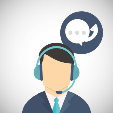 Merkezi tasarım ara. Müşteri Servisi simgesini. Düz illüstrasyon