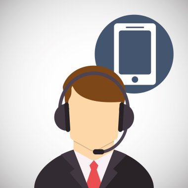 Merkezi tasarım ara. Müşteri Servisi simgesini. Düz illüstrasyon