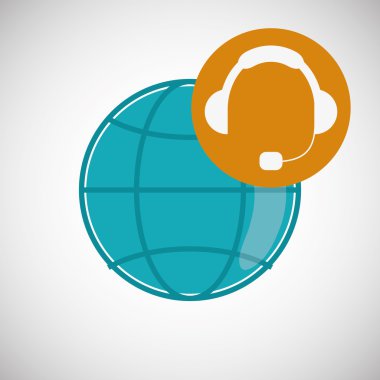 Merkezi tasarım ara. Müşteri Servisi simgesini. Düz illüstrasyon