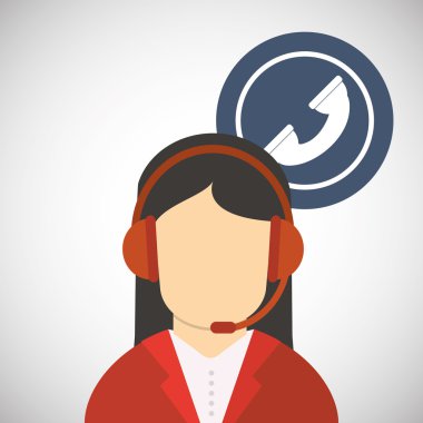 Merkezi tasarım ara. Müşteri Servisi simgesini. Düz illüstrasyon