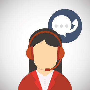 Merkezi tasarım ara. Müşteri Servisi simgesini. Düz illüstrasyon