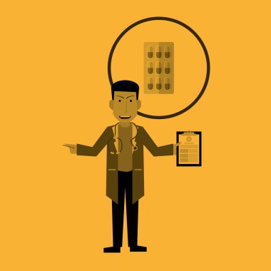 Doktor tasarım. Tıbbi bakım kavramı. Sağlık işareti