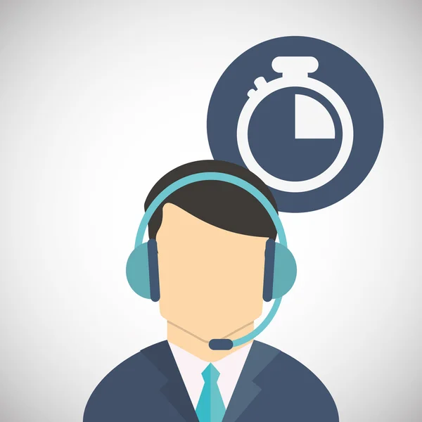 Design de call center. Ícone de atendimento ao cliente. Ilustração plana — Vetor de Stock