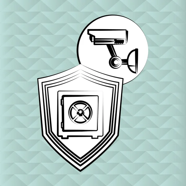 Sicherheitsdesign. Schutzsymbol. Bunte Illustration — Stockvektor