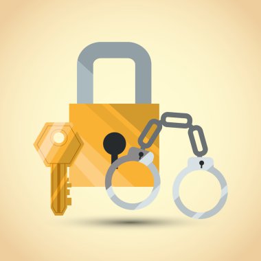 Güvenlik tasarımı. Koruma simgesi. Renkli resimde