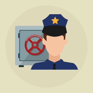 Güvenlik tasarımı. Koruma simgesi. Renkli resimde