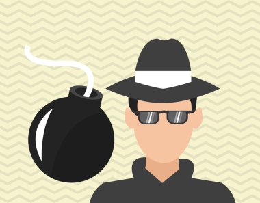 Güvenlik tasarımı. Koruma simgesi. Renkli resimde