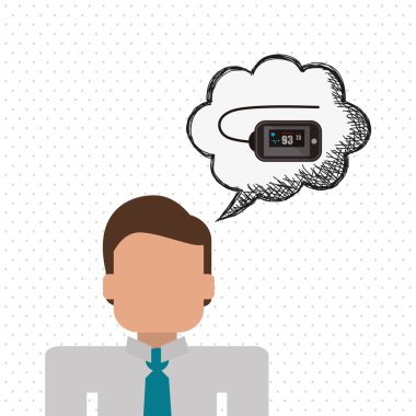 Giyilebilir teknoloji tasarım. kablosuz simgesi. Düz illüstrasyon