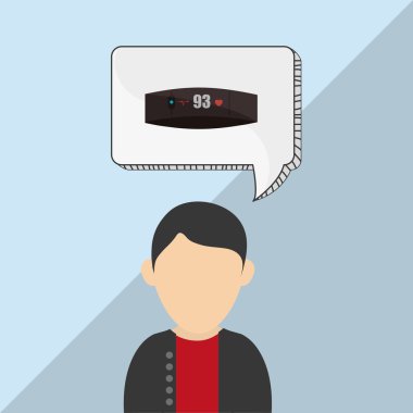 Giyilebilir teknoloji tasarım. kablosuz simgesi. Düz illüstrasyon