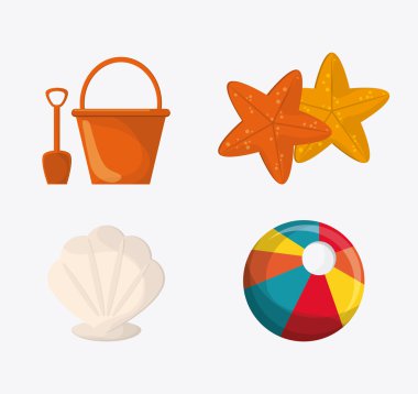 Yaz tasarım. Tatil simgesi. Renkli resimde