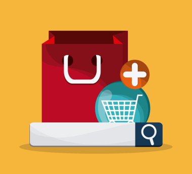 Online tasarım arama. dijital pazarlama. renkli illustratio