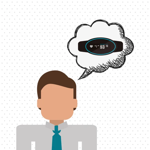 Giyilebilir teknoloji tasarım. kablosuz simgesi. Düz illüstrasyon