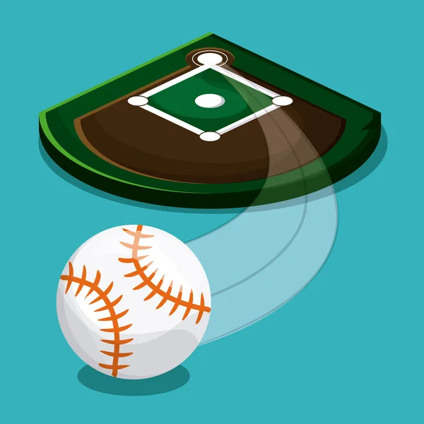 Conception de baseball. concept sportif. Illustration plate — Image vectorielle