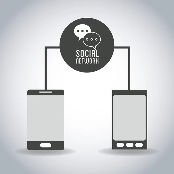 Sociale media ontwerpen. pictogram van de gadget. Multimedia illustratie — Stockvector