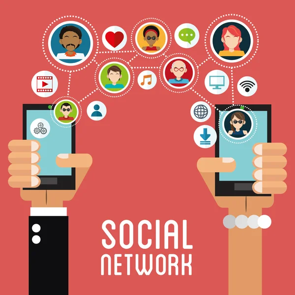 Sosyal Medya tasarım. Gadget'ı simgesi. Multimedya illüstrasyon