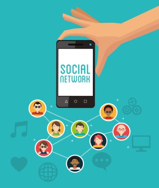 Sosyal Medya tasarım. Gadget'ı simgesi. Multimedya illüstrasyon