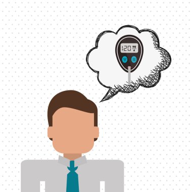 Giyilebilir teknoloji tasarım. kablosuz simgesi. Düz illüstrasyon