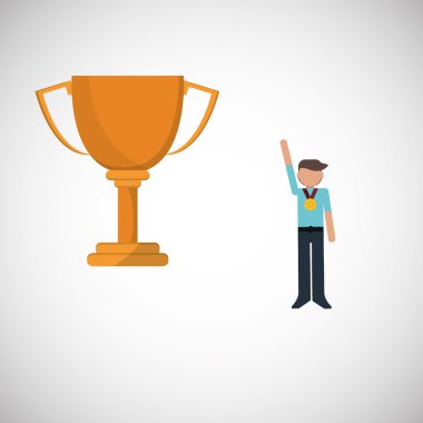 Kazanan tasarım. Başarı kavramı. Düz illüstrasyon