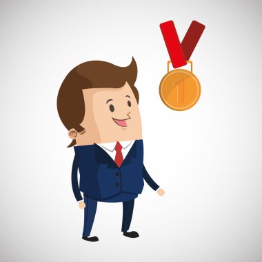 Kazanan tasarım. Başarı kavramı. Düz illüstrasyon