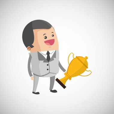 Kazanan tasarım. Başarı kavramı. Düz illüstrasyon