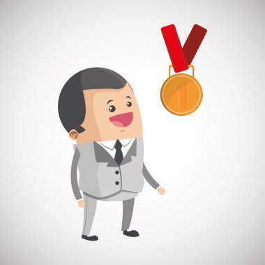 Kazanan tasarım. Başarı kavramı. Düz illüstrasyon