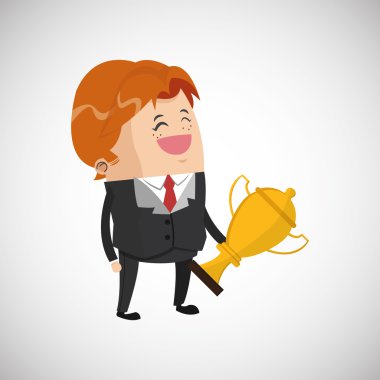 Kazanan tasarım. Başarı kavramı. Düz illüstrasyon