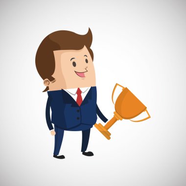 Kazanan tasarım. Başarı kavramı. Düz illüstrasyon