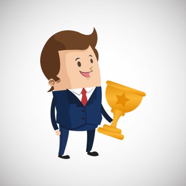 Kazanan tasarım. Başarı kavramı. Düz illüstrasyon