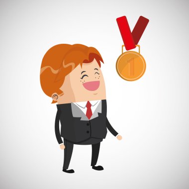 Kazanan tasarım. Başarı kavramı. Düz illüstrasyon