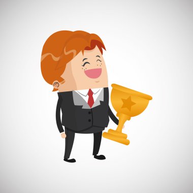 Kazanan tasarım. Başarı kavramı. Düz illüstrasyon