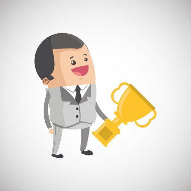 Kazanan tasarım. Başarı kavramı. Düz illüstrasyon