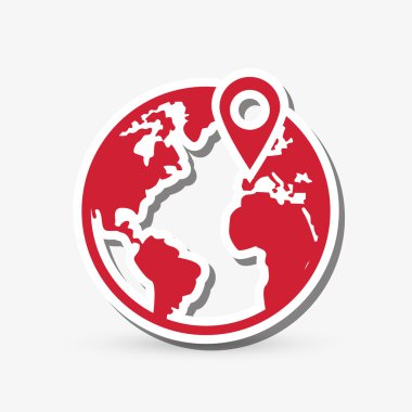 İşaretçi, vektör çizim ile gezegenin simgesi