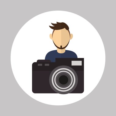 kamera simgesi. Gadget'ı kavramı. Düz illüstrasyon