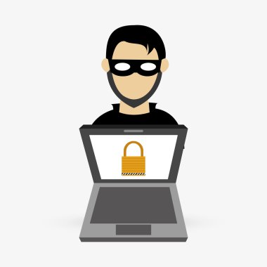 Güvenlik sistemi tasarımı. Koruma simgesi. İzole illüstrasyon