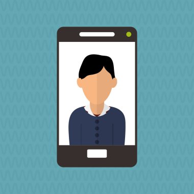 akıllı telefon simgesi. Gadget'ı kavramı. Düz illüstrasyon