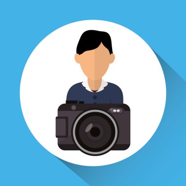 kamera simgesi. Gadget'ı kavramı. Düz illüstrasyon