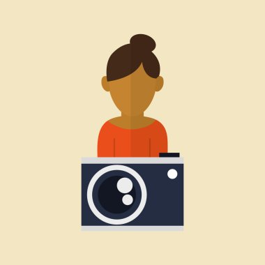 kamera simgesi. Gadget'ı kavramı. Düz illüstrasyon