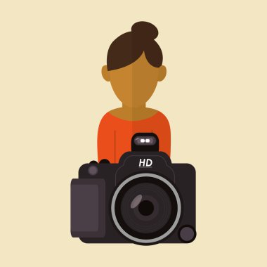 kamera simgesi. Gadget'ı kavramı. Düz illüstrasyon