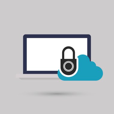 Teknoloji simgesi. güvenlik sistemi kavramı. Düz illüstrasyon