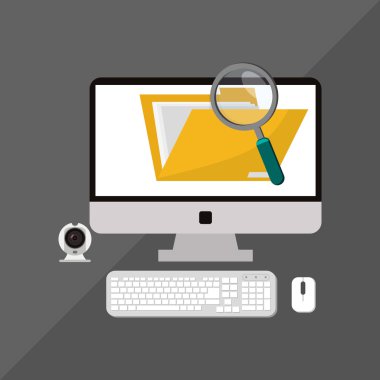 Teknoloji simgesi. güvenlik sistemi kavramı. Düz illüstrasyon