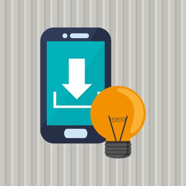 Teknoloji tasarım. akıllı telefon simgesi. renkli resimde