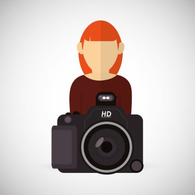 kamera simgesi. Gadget'ı kavramı. Düz illüstrasyon