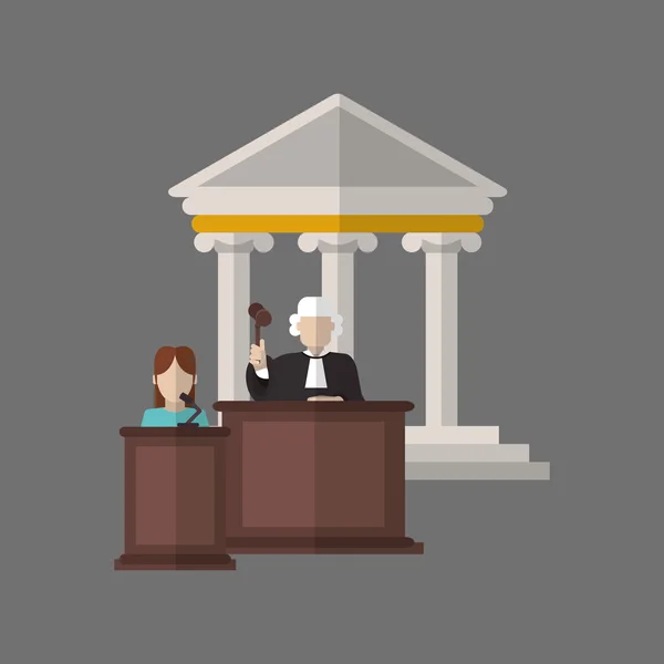 Ontwerp van de wet. Justitie pictogram. Grijze achtergrond, vectorillustratie — Stockvector